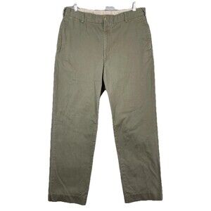Bills Khakis Men 35 Vintage Chino Pants Rugged Classic Heavy Cotton Twill Olive
